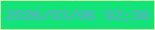 文字の大きさ：3、枠の色：cef6a5、背景の色：13e47a、文字の色：6ca1df 無料ブログパーツのブログ時計