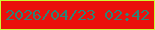 文字の大きさ：5、枠の色：cef933、背景の色：ea100b、文字の色：2d8376 無料ブログパーツのブログ時計