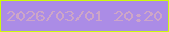 文字の大きさ：5、枠の色：cefa0c、背景の色：ab8ce6、文字の色：cda6c7 無料ブログパーツのブログ時計