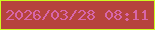 文字の大きさ：2、枠の色：cefa22、背景の色：b6433d、文字の色：d766aa 無料ブログパーツのブログ時計