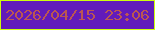 文字の大きさ：4、枠の色：cefe0d、背景の色：621bba、文字の色：bb5752 無料ブログパーツのブログ時計