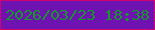 文字の大きさ：2、枠の色：cf026f、背景の色：6e13b2、文字の色：13982a 無料ブログパーツのブログ時計