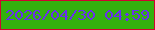 文字の大きさ：1、枠の色：cf0330、背景の色：33b10e、文字の色：692fed 無料ブログパーツのブログ時計