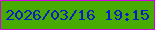 文字の大きさ：2、枠の色：cf03e4、背景の色：47ab01、文字の色：041dc7 無料ブログパーツのブログ時計