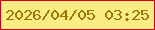 文字の大きさ：4、枠の色：cf041c、背景の色：faed84、文字の色：9d7606 無料ブログパーツのブログ時計