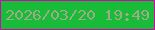 文字の大きさ：5、枠の色：cf05af、背景の色：18bc39、文字の色：9daa88 無料ブログパーツのブログ時計