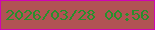 文字の大きさ：1、枠の色：cf06b3、背景の色：b15354、文字の色：27902c 無料ブログパーツのブログ時計