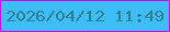 文字の大きさ：1、枠の色：cf07ef、背景の色：3ebef7、文字の色：2e7d92 無料ブログパーツのブログ時計