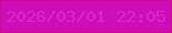 文字の大きさ：3、枠の色：cf0888、背景の色：cd0db7、文字の色：de25cc 無料ブログパーツのブログ時計
