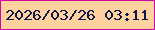 文字の大きさ：1、枠の色：cf09a2、背景の色：fed19f、文字の色：0b1a4d 無料ブログパーツのブログ時計