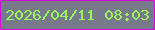 文字の大きさ：3、枠の色：cf0ad3、背景の色：787a8c、文字の色：95f95e 無料ブログパーツのブログ時計