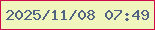 文字の大きさ：4、枠の色：cf0b4b、背景の色：f0f4bd、文字の色：516383 無料ブログパーツのブログ時計