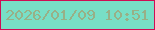 文字の大きさ：5、枠の色：cf0d54、背景の色：78dfc6、文字の色：98b087 無料ブログパーツのブログ時計