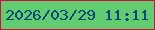 文字の大きさ：1、枠の色：cf0e41、背景の色：62cd70、文字の色：0a4778 無料ブログパーツのブログ時計