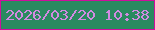文字の大きさ：1、枠の色：cf0e9d、背景の色：2a8a60、文字の色：d28ae2 無料ブログパーツのブログ時計