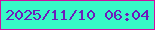 文字の大きさ：1、枠の色：cf0fa0、背景の色：37f9c6、文字の色：6e1bbc 無料ブログパーツのブログ時計