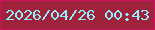 文字の大きさ：4、枠の色：cf1062、背景の色：9e233b、文字の色：90eefd 無料ブログパーツのブログ時計