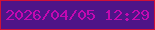 文字の大きさ：3、枠の色：cf1136、背景の色：4f1488、文字の色：c309b1 無料ブログパーツのブログ時計