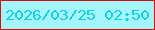 文字の大きさ：5、枠の色：cf1209、背景の色：a4f5ff、文字の色：10d0e8 無料ブログパーツのブログ時計