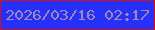 文字の大きさ：3、枠の色：cf1213、背景の色：2730f9、文字の色：9c89b5 無料ブログパーツのブログ時計