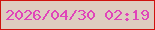 文字の大きさ：5、枠の色：cf130f、背景の色：deccc0、文字の色：e044b9 無料ブログパーツのブログ時計