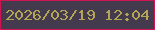 文字の大きさ：2、枠の色：cf1451、背景の色：443a4e、文字の色：b3a457 無料ブログパーツのブログ時計
