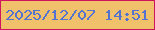 文字の大きさ：2、枠の色：cf145f、背景の色：f1c06a、文字の色：5473d1 無料ブログパーツのブログ時計