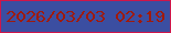 文字の大きさ：5、枠の色：cf154a、背景の色：3b4ea1、文字の色：a01a0c 無料ブログパーツのブログ時計