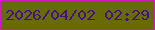 文字の大きさ：3、枠の色：cf1bb8、背景の色：686b02、文字の色：431184 無料ブログパーツのブログ時計