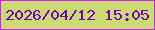 文字の大きさ：3、枠の色：cf21f9、背景の色：cbda73、文字の色：6f08af 無料ブログパーツのブログ時計