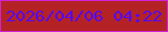 文字の大きさ：2、枠の色：cf23d6、背景の色：b42226、文字の色：5409f3 無料ブログパーツのブログ時計