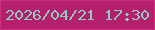 文字の大きさ：1、枠の色：cf2c7e、背景の色：b4206e、文字の色：92cabf 無料ブログパーツのブログ時計