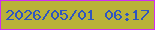 文字の大きさ：5、枠の色：cf2df4、背景の色：b9b23a、文字の色：2e55c0 無料ブログパーツのブログ時計
