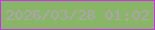 文字の大きさ：1、枠の色：cf2df6、背景の色：87b665、文字の色：b59fb7 無料ブログパーツのブログ時計