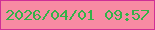 文字の大きさ：5、枠の色：cf2f96、背景の色：f88ba3、文字の色：34b248 無料ブログパーツのブログ時計