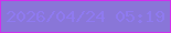 文字の大きさ：5、枠の色：cf30ed、背景の色：8976d8、文字の色：8f7af0 無料ブログパーツのブログ時計