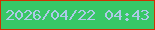文字の大きさ：5、枠の色：cf3101、背景の色：38c767、文字の色：adcae8 無料ブログパーツのブログ時計