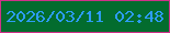 文字の大きさ：1、枠の色：cf3189、背景の色：036c2e、文字の色：2d9cf6 無料ブログパーツのブログ時計