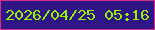 文字の大きさ：1、枠の色：cf318a、背景の色：2f1586、文字の色：95f405 無料ブログパーツのブログ時計