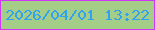 文字の大きさ：1、枠の色：cf36f8、背景の色：a4ce88、文字の色：31a2f2 無料ブログパーツのブログ時計