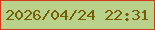 文字の大きさ：3、枠の色：cf3818、背景の色：bad18b、文字の色：775e02 無料ブログパーツのブログ時計