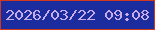 文字の大きさ：5、枠の色：cf381b、背景の色：1a2c9e、文字の色：c7ace7 無料ブログパーツのブログ時計