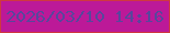 文字の大きさ：4、枠の色：cf3840、背景の色：bc1998、文字の色：58469c 無料ブログパーツのブログ時計