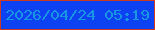 文字の大きさ：2、枠の色：cf3921、背景の色：0d42f3、文字の色：1996e3 無料ブログパーツのブログ時計
