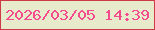 文字の大きさ：3、枠の色：cf3a47、背景の色：e7eacb、文字の色：f34b8e 無料ブログパーツのブログ時計