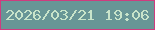 文字の大きさ：5、枠の色：cf3c7f、背景の色：689696、文字の色：c8e4ca 無料ブログパーツのブログ時計