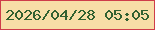 文字の大きさ：2、枠の色：cf3d4a、背景の色：f8dea7、文字の色：326130 無料ブログパーツのブログ時計