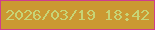 文字の大きさ：4、枠の色：cf3d8e、背景の色：cb9932、文字の色：c7d476 無料ブログパーツのブログ時計