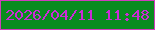 文字の大きさ：5、枠の色：cf3dbd、背景の色：098c1f、文字の色：cc2bd7 無料ブログパーツのブログ時計