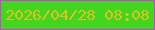 文字の大きさ：1、枠の色：cf3fdd、背景の色：44d521、文字の色：dcc322 無料ブログパーツのブログ時計